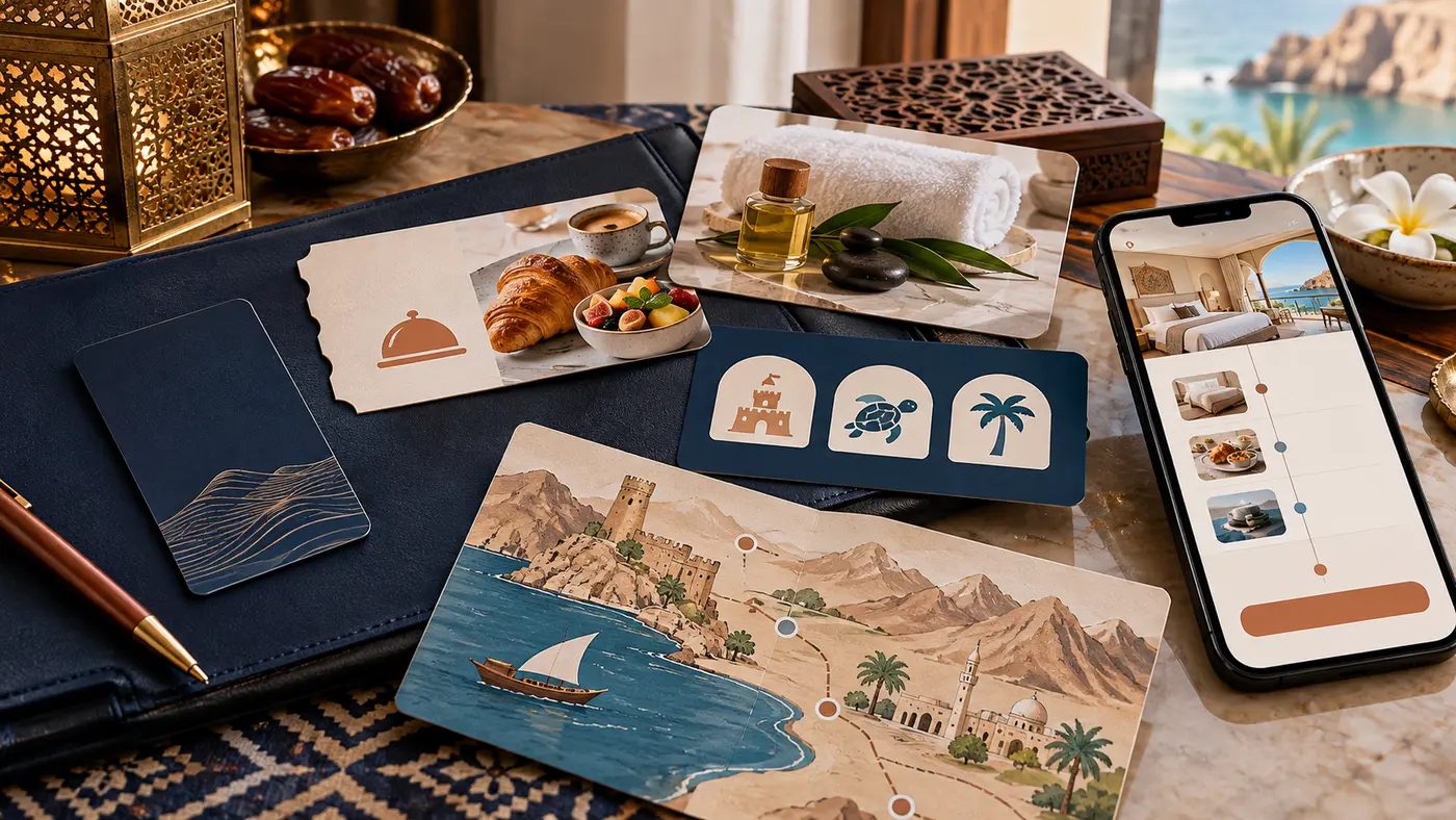 A hotel offer planning table with room, breakfast, spa and local experience components
