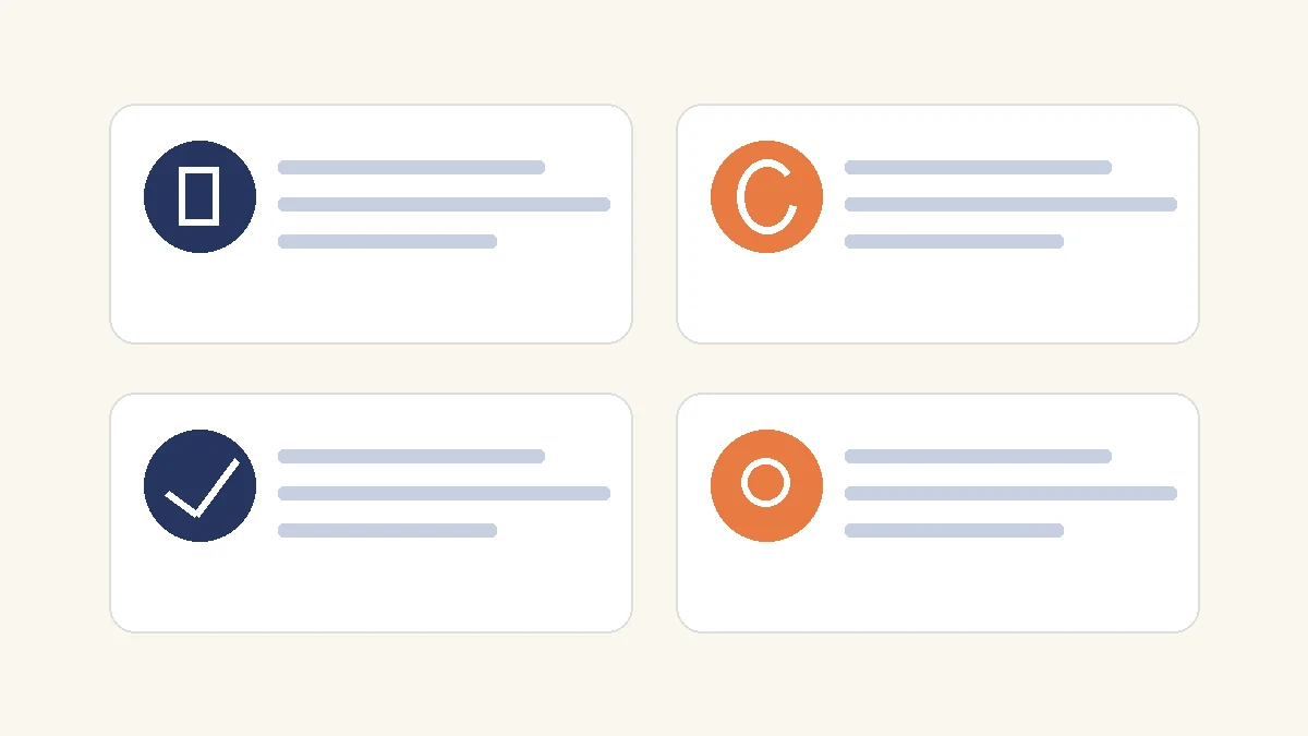 Four illustrated customer questions about store identity, delivery, returns and contact